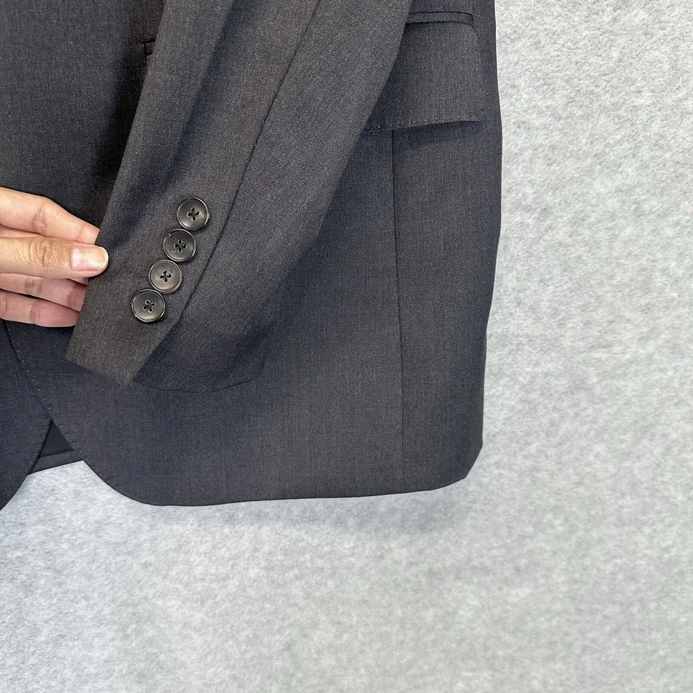 Boss Hugo Trabaldo Togna 1840 Super 120 Virgin Wool Blazer Sz 40R Black 2 Button